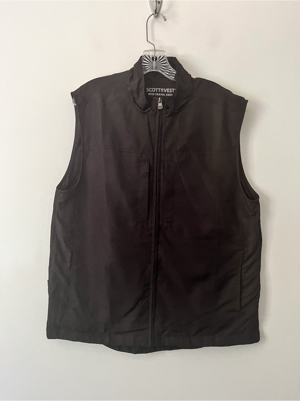 Scottevest RFID Travel Vest Full Zip Pockets Performance Black Men’s Large